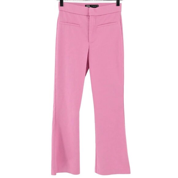 Zara Pants - Zara Pink Dress Flare Pants S Chic Trousers Pastel Flare Workwear Bootcut